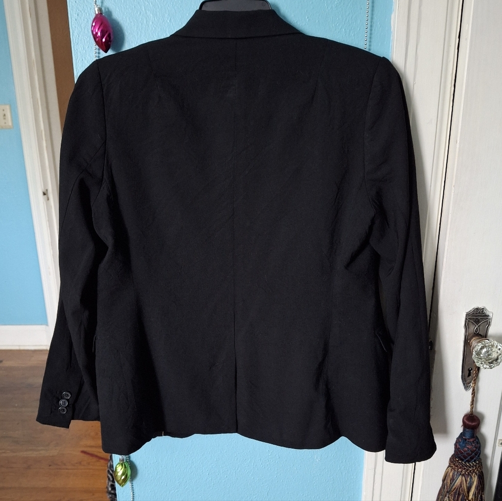 Banana Republic Stretch Womens Sz 10 Black Wool Blazer Summer Weight Vntg Excel - Picture 4 of 15